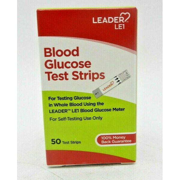 Leader LE1 Blood Glucose Test Strips For Self Testing Use Only 50 Count 8 Pack