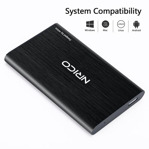 NRICO Ultra Slim 160GB Portable External Hard Drive USB3.0 HDD Storage Compatible for PC, Desktop, Laptop,Mac,PS4, Xbox one (Black, 160, GB)