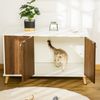 Cat Litter Box Enclosure Hidden Cat Furniture w/ Adjustable Shelf Megnetic Door