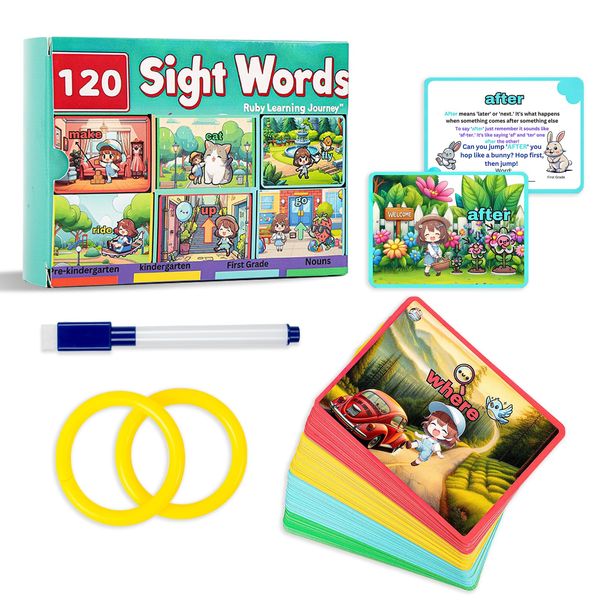 Tichgeim Sight Words Flash Cards for Toddlers, Learn to Read Sight Words Phonics Games for Kids Pre-K, Kindergarten, 1st Grade