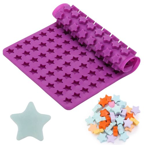 112 Cavity Mini Star Silicone Molds Fun Shaped Chocolate Molds for Homemade Dog Training Treats, Gummies, Candy, Chocolate Chips,Biscuits