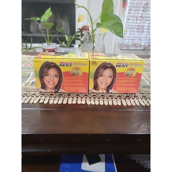 (2) Africa's Best Herbal Intensive Dual Conditioning No Lye Relaxer System🆕️💯