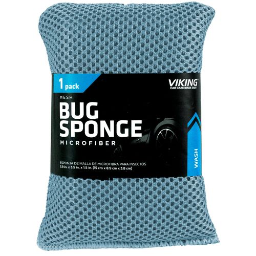 VIKING Mesh Bug Sponge, Cleaning Car Wash Sponge for Bugs and Tar, Colors Vary, 4 inch by 6 inch, 1 Pack