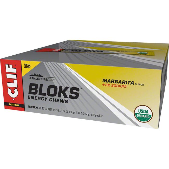 Clif Bar Shot Bloks Energy and Electrolyte Chews Margarita 3x Sodium Box of 18