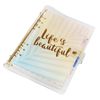 Clear A6 Ring Binder 6 Holes Soft PVC Notebook Cover Protector with Snap Button Round Loose Leaf Folder Waterproof Refillable Notebook Case Travel Journal Diary Shell Personal Planner File Folder