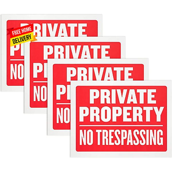 8 Pack Private Property No Trespassing Sign 9 X 12 Inch Weatherproof Water