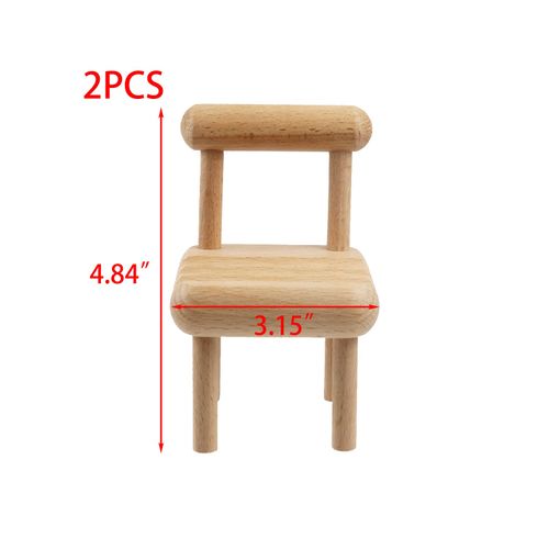 Risbay 2PCS Wooden Phone Stand Mini Chair Phone Holder Chair Shape Phone Bracket