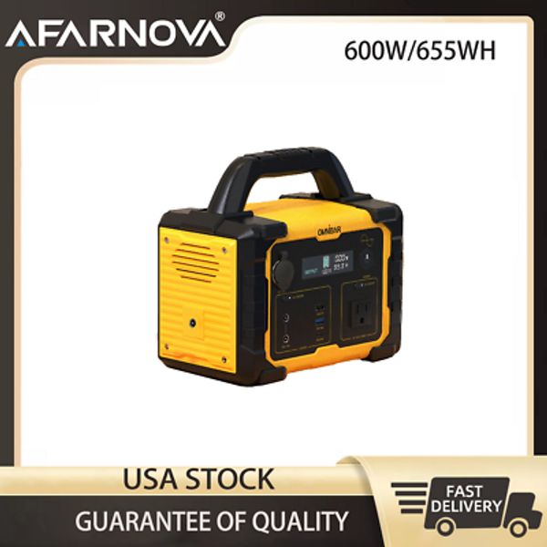 AFARNOVA DA1400 600W 655Wh Portable Power Station Solar Generator Battery