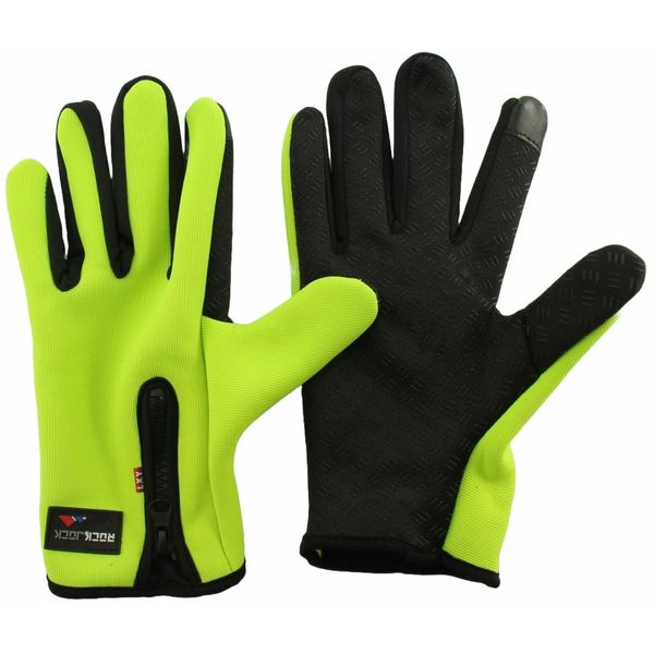 Rock Jock Hi Vis Gripper Handschuhe, Gelb, Einheitsgröße
