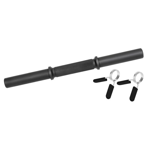 BLK Dumbbell Bars 35 cm with Smooth Surfaces Black oxid. with Spring Collars 30/31 mm