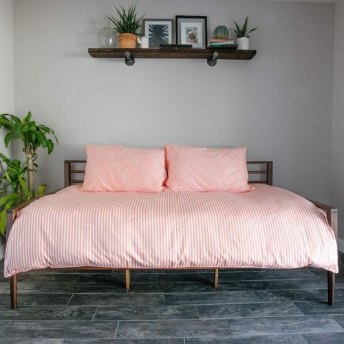 Simple Being Duvet Cover for Weighted Blanket (Peach Stripe, Twin)