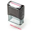 Self Inking Rubber Stamp, Refillable Red Ink Preinstalled - 1.4" x 0.51" X (35 x 8mm) (Received)