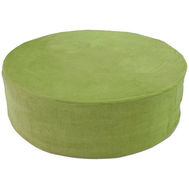 Gold Round Floor Cushion Cover Round 40 (Shukure Green, Faux Suede)