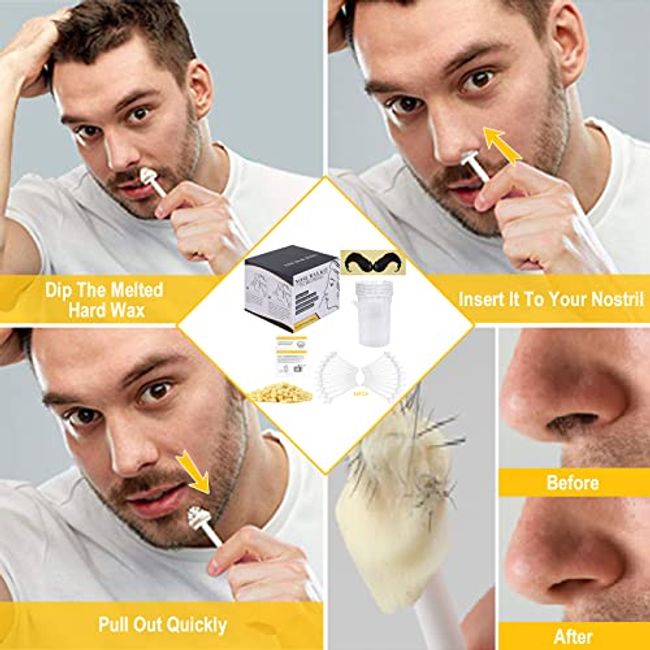 Nose Wax Kit for Men, 100g Wax, Nose Hair Removal Waxing Kit with