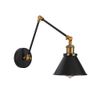 TEKLED Metal Hinged Cone Wall Light E27 Fitting - Black