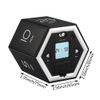 Hex Digital Clock Timer Magnetic Cube Timer Kitchen Hex Flip Timer Easy to Use Magnetic Flip Four Timer for Study Cooking Exercise Black
