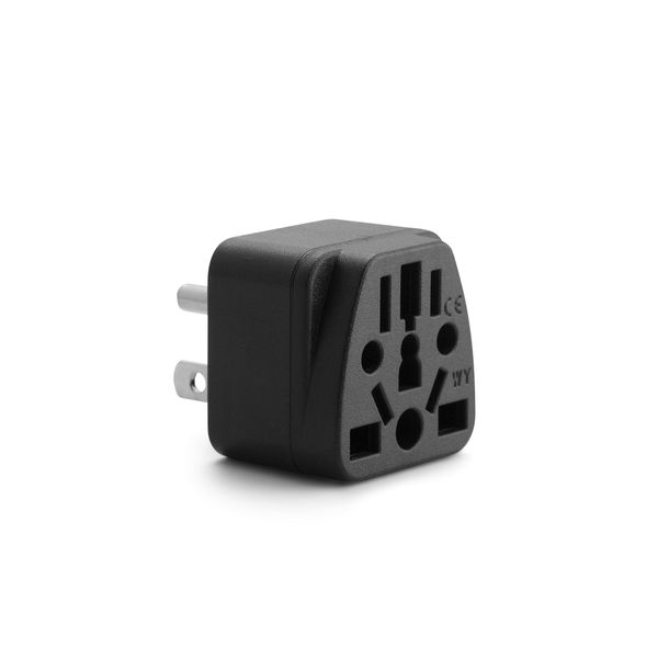 Unidapt US Travel Plug Adapter, EU,AU,UK,NZ,CN,in to USA (Type B), Grounded 3 Prong USA Wall Plug, EU to US Travel Adaptor and Converter, Power Outlet Charger (1-Pack)