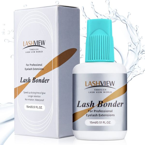 LASHVIEW Lash Bonder for Eyelash Extension,Lash Sealant,Lash Glue Accelerator,Super Bonder Longer Retention,Low Irritation, Water Oil Proof,Increase Lash Retention by up to 30% (15ml)