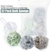 32 Pcs Bath Sponge Shower Loofahs Bulk 60 g Bamboo Charcoal Body Shower Sponge Large Mesh Puff Soft Scrubber for Men and Women Exfoliating Shower Pouf Balls with Bathing Accessories (Bright)