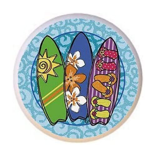 Beach Surfboards Surf Image on 1.5" Decorative Glossy Ceramic Dresser Drawer PULLS Cabinet Cupboard KNOBS