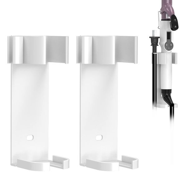 Linkidea 2 Pack Curling Iron Holder Wall Mount, Hair Styling Tools Storage Organizer, Hairdressing Hanging Rack Stick Stand for Flat Iron, Curling Wand, Hair Straightener, Comb (White)