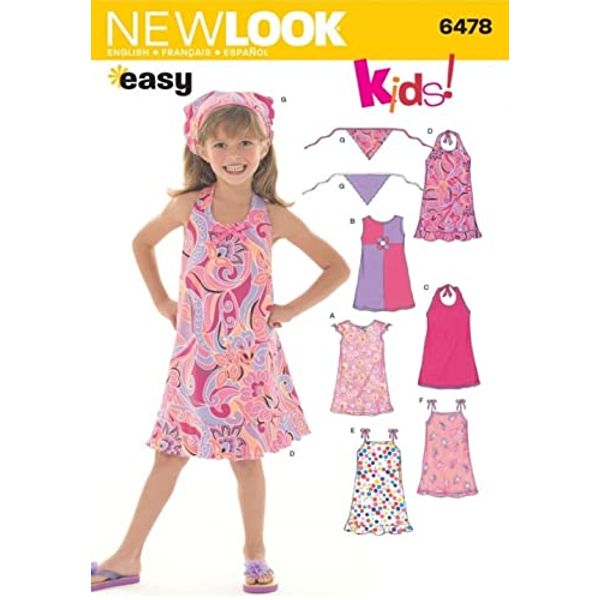 New Look Dresses & Head Scarf Easy Sewing Pattern for Kids 6478