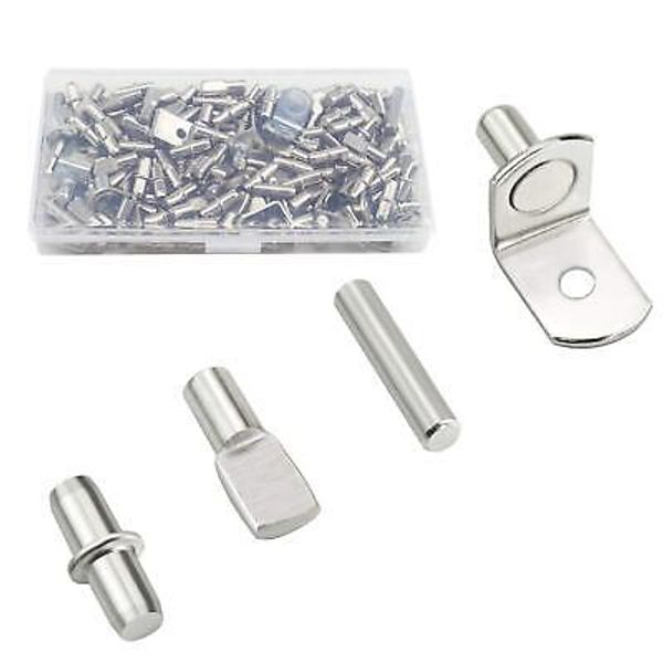 100PCS Nickel-Plated Shelf Pegs 4 Styles Cabinet Furniture Support Pins