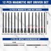 WORKPRO 16PC Magnetic Nut Driver Set Bit 6" Long Nut Driver Metric & SAE 1/4"Hex