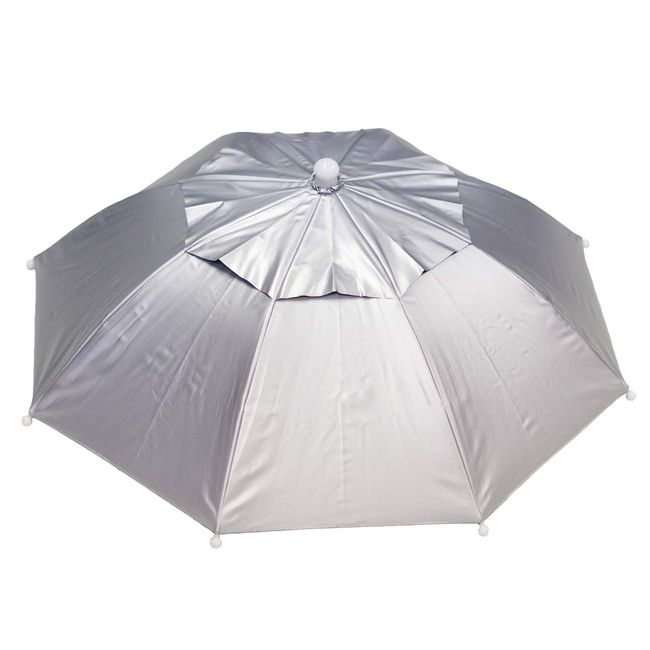 Hat! Umbrella, Hat Umbrella, For Fishing, Farming, Gardening, Etc. [LIEBEN-3810] Wear Umbrella (Silver/Black)