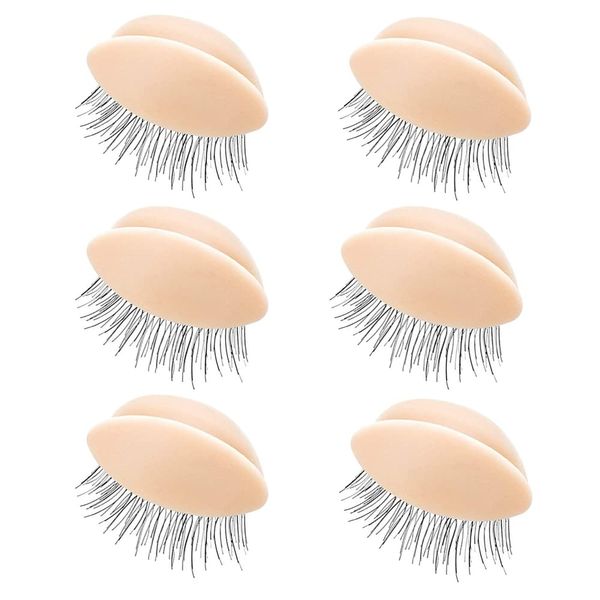 JLEivvi 3 Pairs Replacement Eyelids Realistic Removable Eyelids for Mannequin Head Eyelash Training Practice Makeup Extension