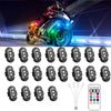 20 Pods Wireless RGB Strobe Lights w/Remote Control LED Flash Warning Lights Kit