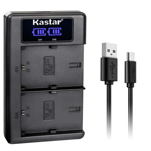 Kastar LP-E6 LKD2 USB Battery Charger Replacement for Canon EOS 6D, EOS 7D SV, EOS 7D Mark II, EOS 60Da, EOS 70D, EOS 80D, Canon BG-E6 BG-E9 BG-E11 BG-E13 BG-E14 BG-E16 BG-E20 BG-E21 BG-E22 Grip