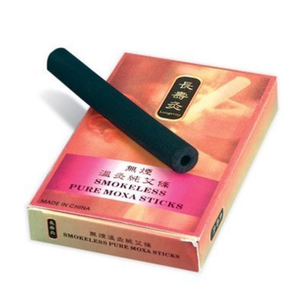 Longevity Pure Smokeless Moxa Sticks - With Hole in Center (5 Per Box) - 1 box