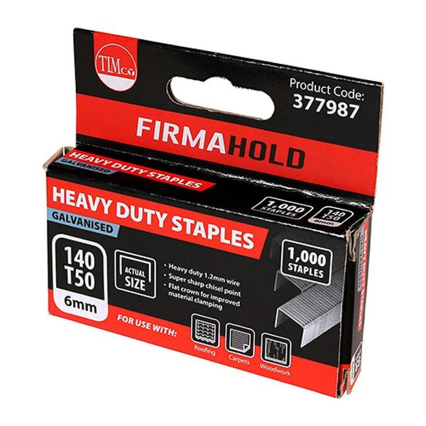 TIMCO Firmahold Staples - Heavy Duty - Chisel Point - Galvanised