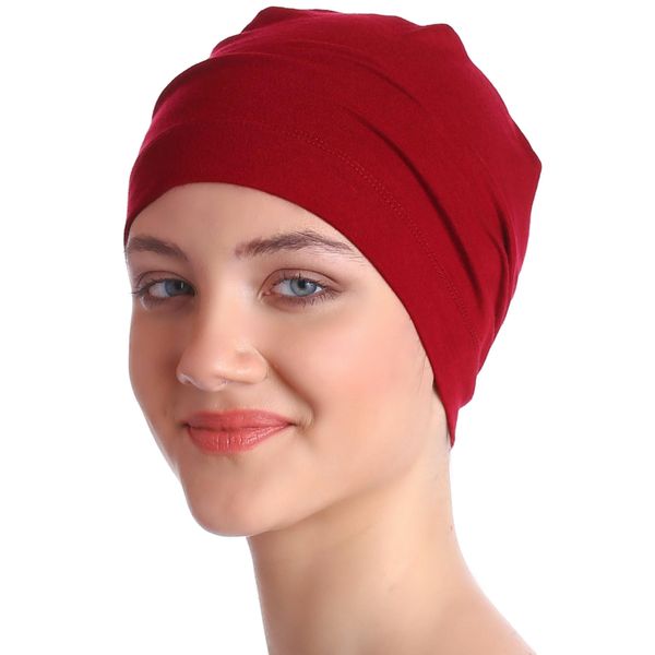 Deresina Unisex Sleep Cap Chemo Hair Loss Alopecia - burgundy