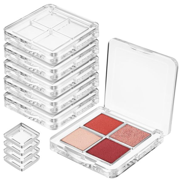 Frcolor Eyeshadow Palette Makeup Palette Case 4 Color Storage Cosmetic Palette Empty Eyeshadow Case DIY Handmade Cosmetics Palette Makeup Storage Case Lipstick Transparent Color 6 Pieces
