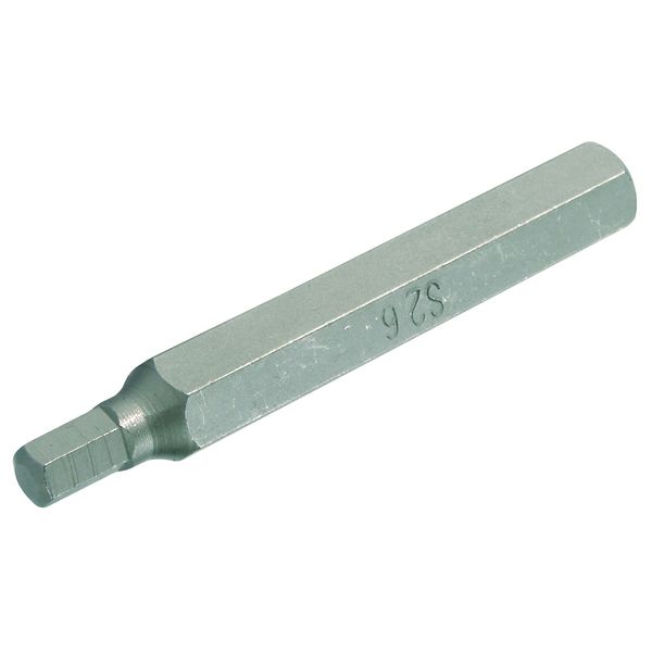 Int. hex. Bit, 75 mm long, 6 mm, 3/8'