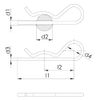 Esco EA949PJ-146 Snap Pins 5pcs 30-45mm