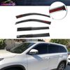 For 14-19 Toyota Highlander Window Visor Guard Shade PC Injectionw / Chrome Trim