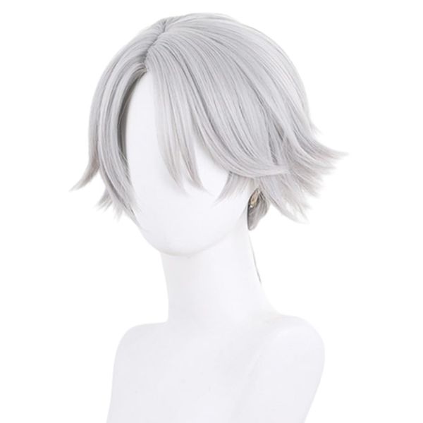 LAOBAO Cosplay Wig, Coffinsman, Aesop Curl Gat, Silver Hair, Ponytail, Heat Resistant, Wig, For Disguise, Costume Accessories, Parties, Costumes, Halloween, Festivals, Events, Cosplay Wig