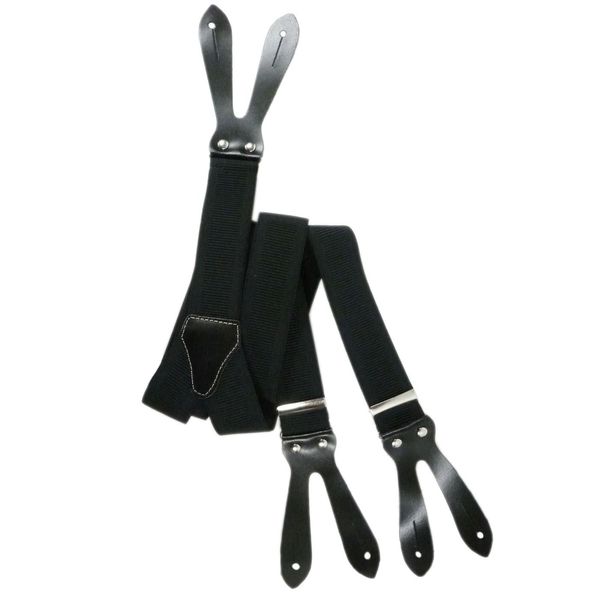 Button-Down Formal Dress Suspenders/Braces, 3.5cm - Black