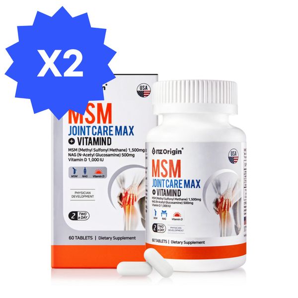 Enjet Origin MSM Joint Care Max msm Sulfur + Vitamin D, 5ea, 300caps