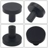 HANIHUA 12 Pack Matte Black Kitchen Cabinet Knobs, Solid Dresser Knobs Drawer Knobs for Cabinets, Single Hole Black Knobs for Cabinets and Drawers Hardware Round
