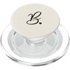 Beige / Vanilla Letter B Initial Heart Monogram Cute Design PopSockets MagSafe PopGrip for iPhone