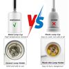 Light Socket Extender E26 E27 Metal Light Sockets Extension,180°Bendable Light Socket Adapter Screw Base Light Bulb Extension Socket, White (3)