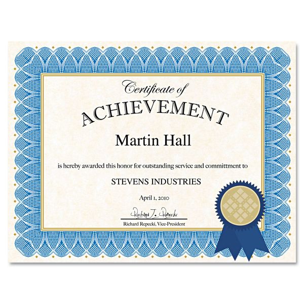 Geographics 47404 Certificate Kit, Blue Spiral