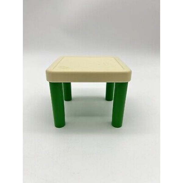 Vintage Little Tikes Dollhouse White Kitchen Table Green Legs Table Only