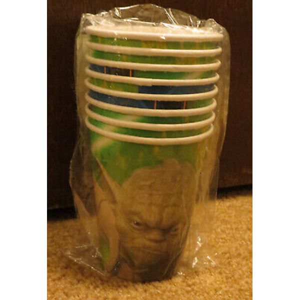 Star Wars Party Cups Pack of 8 New Sealed Yoda Hallmark Vintage 2005