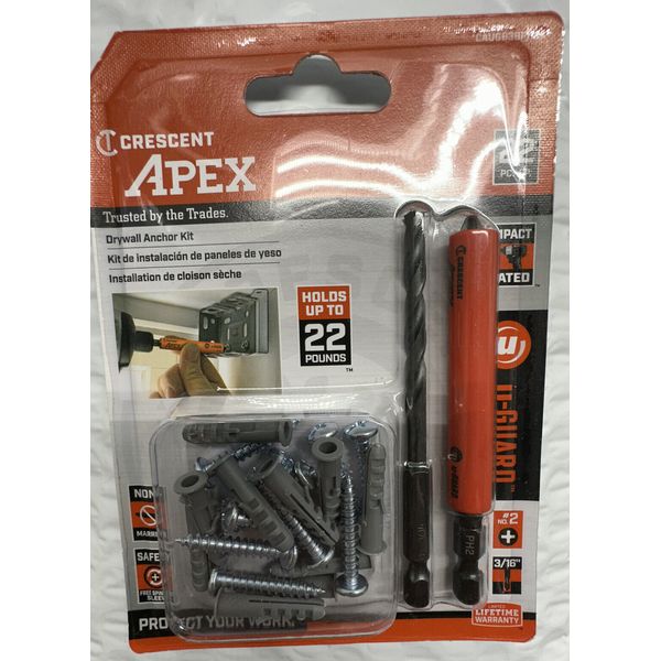 Crescent u-GUARD Drywall Anchor Screws #2 Phillips Fastener Kit.