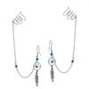 Unique Dreamcatcher and Ear Cuff Chain with Simulated Blue Turquoise Stone Dangle Earrings